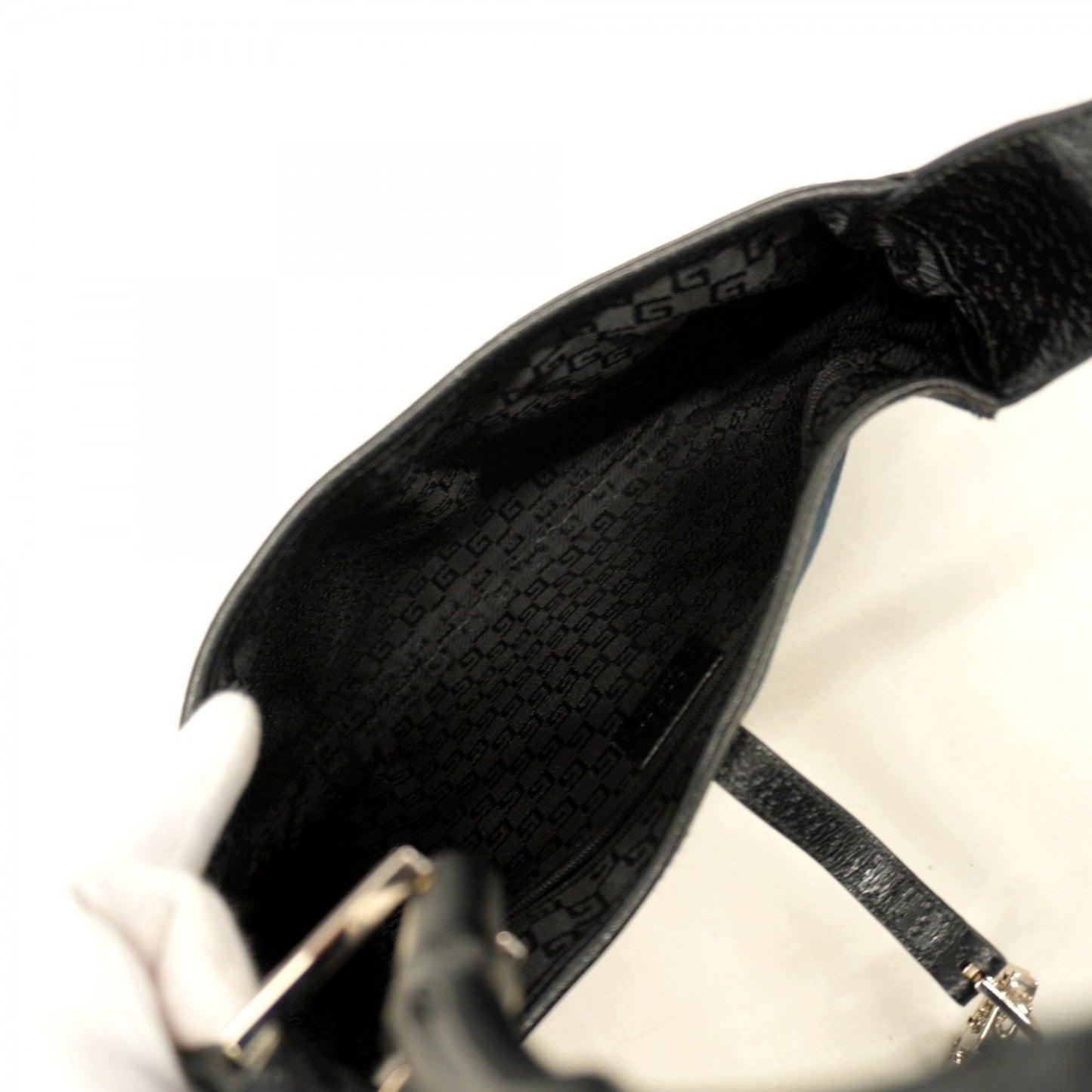 Gucci Bamboo 001 4060 Canvas Handbag Black