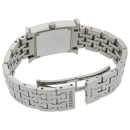 Hermes Hermes H Watch Diamond Bezel Hh1.230 Stainless Steel X Quartz Analog Display Ivory Dial Heure