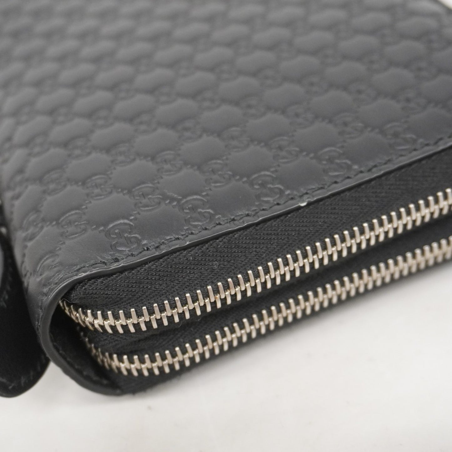 Gucci Micro Guccissima Long Wallet 449246 Leather Black