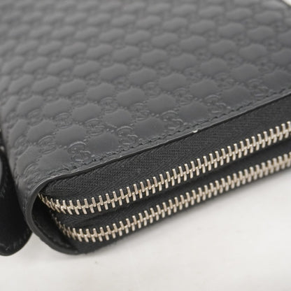 Gucci Micro Guccissima Long Wallet 449246 Leather Black