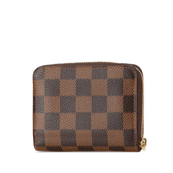 Louis Vuitton Damier Zippy Coin Purse Case N63070 Brown Pvc