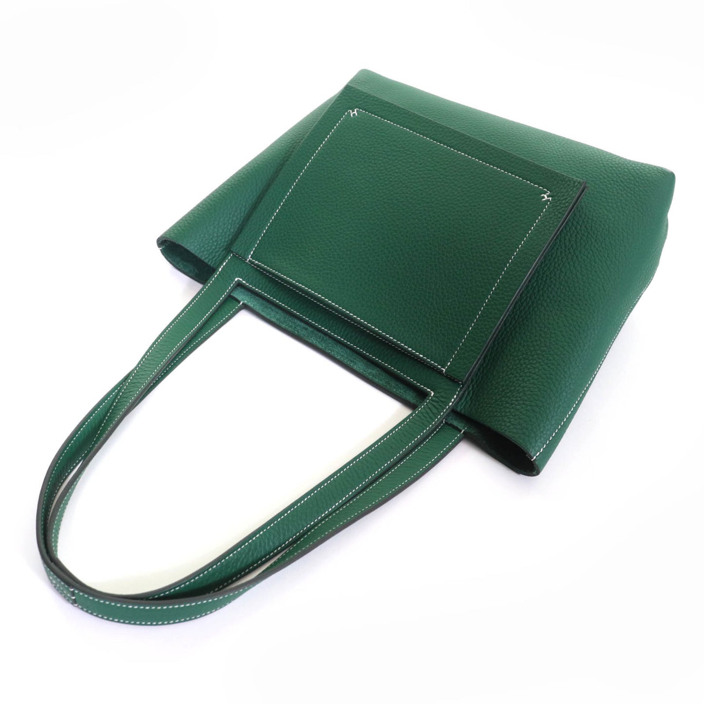 Hermes Cabas Serie 31 Taurillon Clemence Vert Moyen Tote Bag