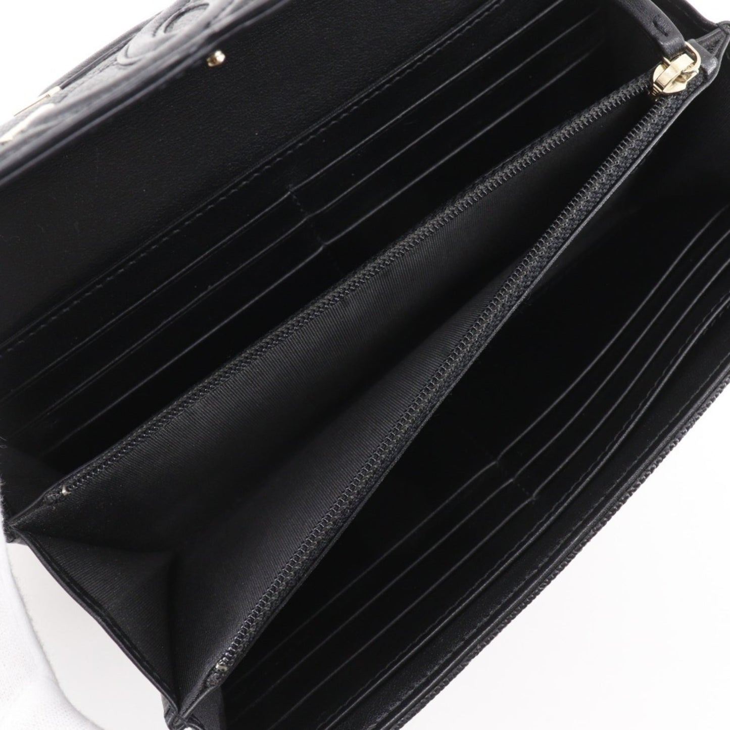 Calfskin Chanel Long Wallet (Bi-Fold) Grained