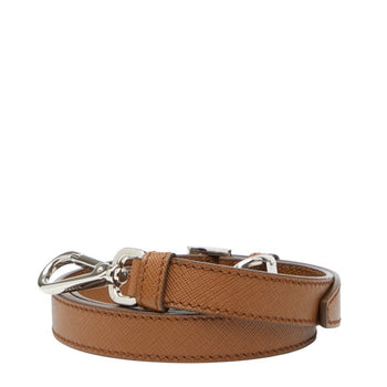 Prada Shoulder Strap Brown Silver Leather