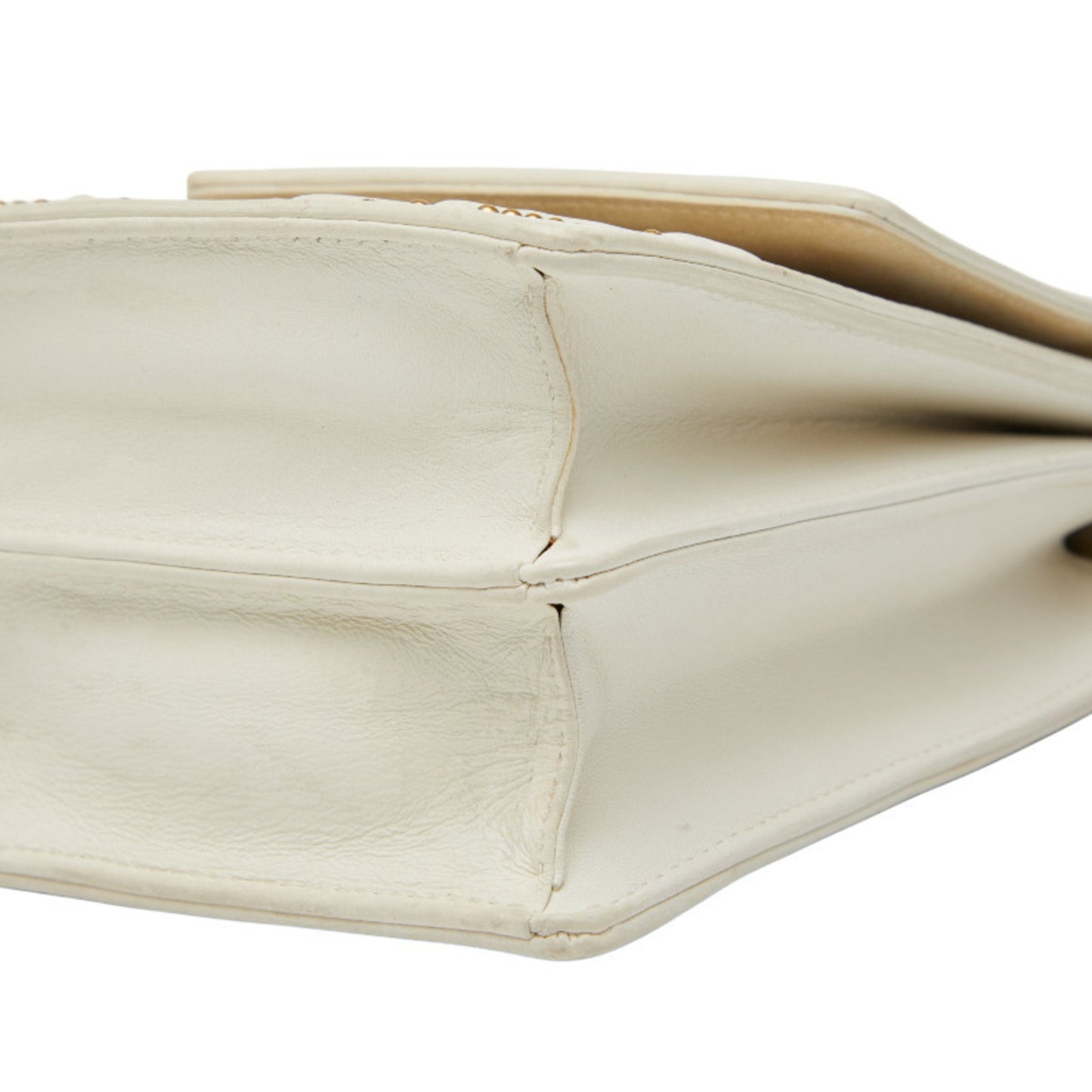 Christian Dior Dior Diorama Stud Chain Shoulder Bag In White