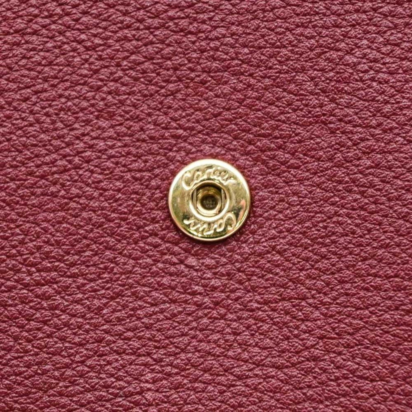 Cartier C De Compact Wallet Bi-Fold Leather Bordeaux Red L3001502
