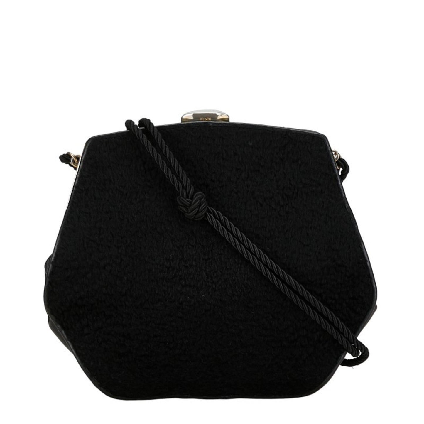 Fendi Shoulder Bag Black Sheepskin