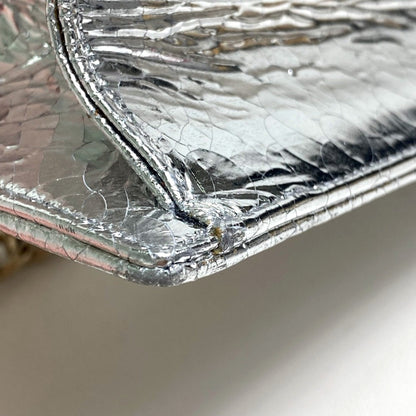 Christian Dior Small Flap Bag Bag Chain Shoulder Shoulder Bag Silver Goldhardware