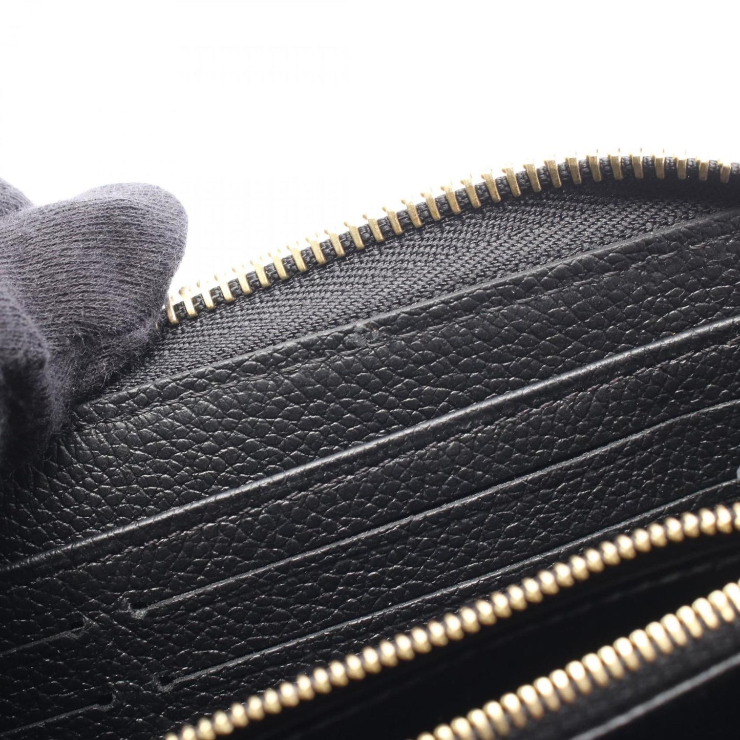 Louis Vuitton Zippy Wallet Monogram Empreinte Noir Round Long Leather