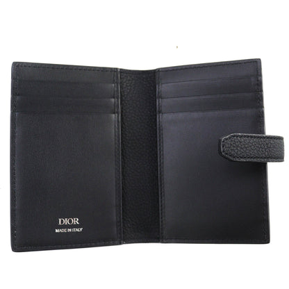 Christian Dior Dior 2Llch187Ken Dior Normandie Logo Leather Card Holder/Card Case In Black With
