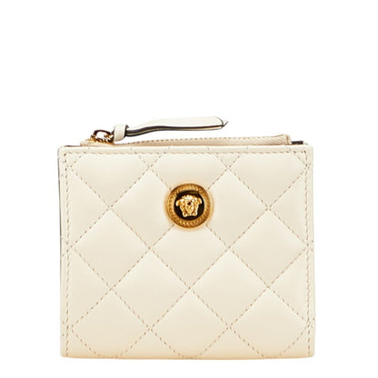 Versace Medusa Bifold Wallet Ivory White Leather