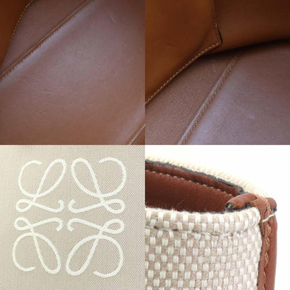 Loewe Handbag Shoulder Bag Anagram Canvas Leather Beige Brown