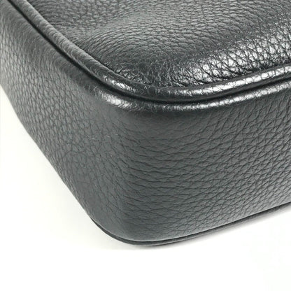 Versace Medusa Logo Pochette Shoulder Bag In Black Leather