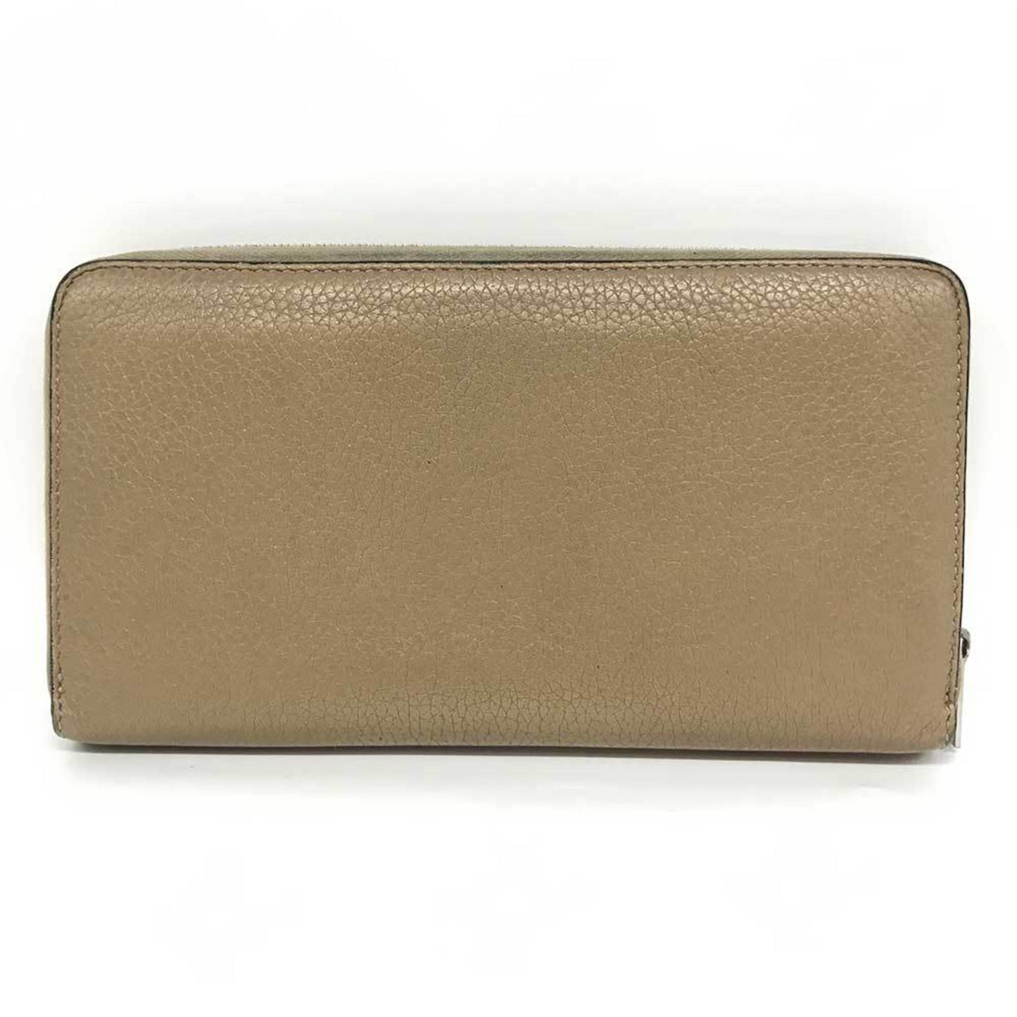 Celine Round Long Wallet Beige Leather U-Ce-0177 Celine