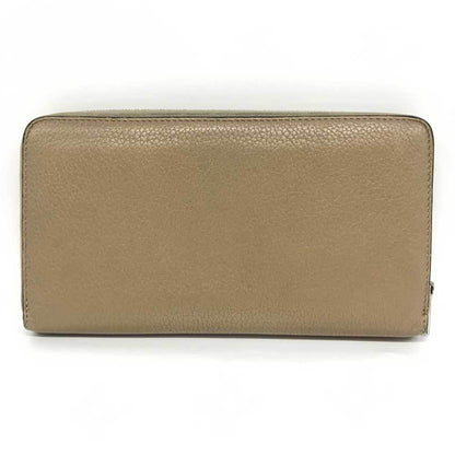 Celine Round Long Wallet Beige Leather U-Ce-0177 Celine