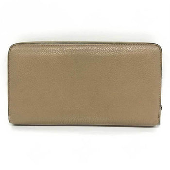 Celine Round Long Wallet Beige Leather U-Ce-0177 Celine