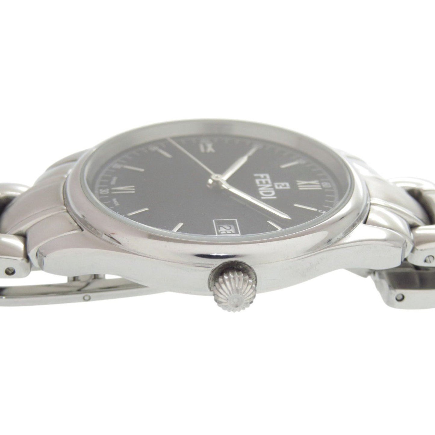 Fendi 210G Stainless Steel Black Dial Silver Quartz Watch 1818 Fendi