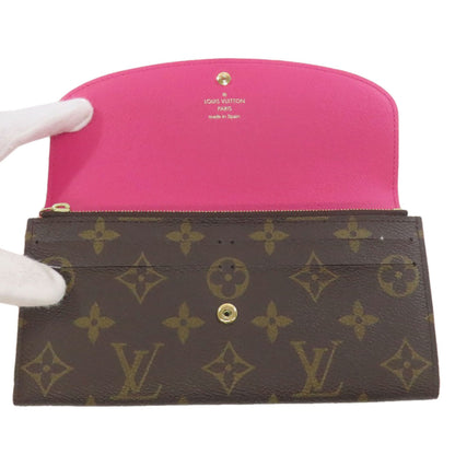 Louis Vuitton M64202 Portefeuille Emily Flower Long Wallet In Monogram Canvas