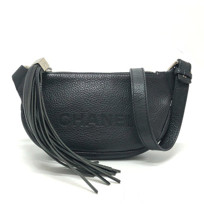 Chanel Chanel Logo Fringe Bag Shoulder Calf Leather