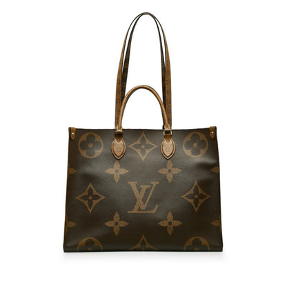 Louis Vuitton Monogram Giant Reverse On The Go Gm Handbag Shoulder Bag M45320 Brown Pvc Leather
