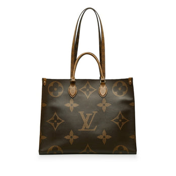 Louis Vuitton Monogram Giant Reverse On The Go Gm Handbag Shoulder Bag M45320 Brown Pvc Leather