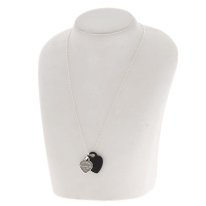 Tiffany & Co. Return To Double Heart Onyx Necklace In Silver