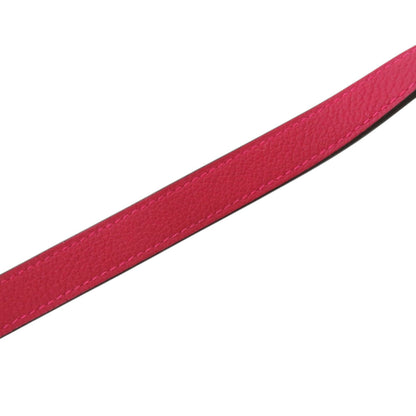 Hermes Leather Neck Strap With Raspberry Y Stamp