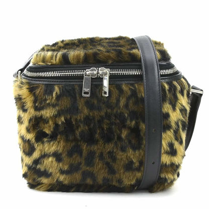 Celine Shoulder Bag Fur Leather Black X Brown