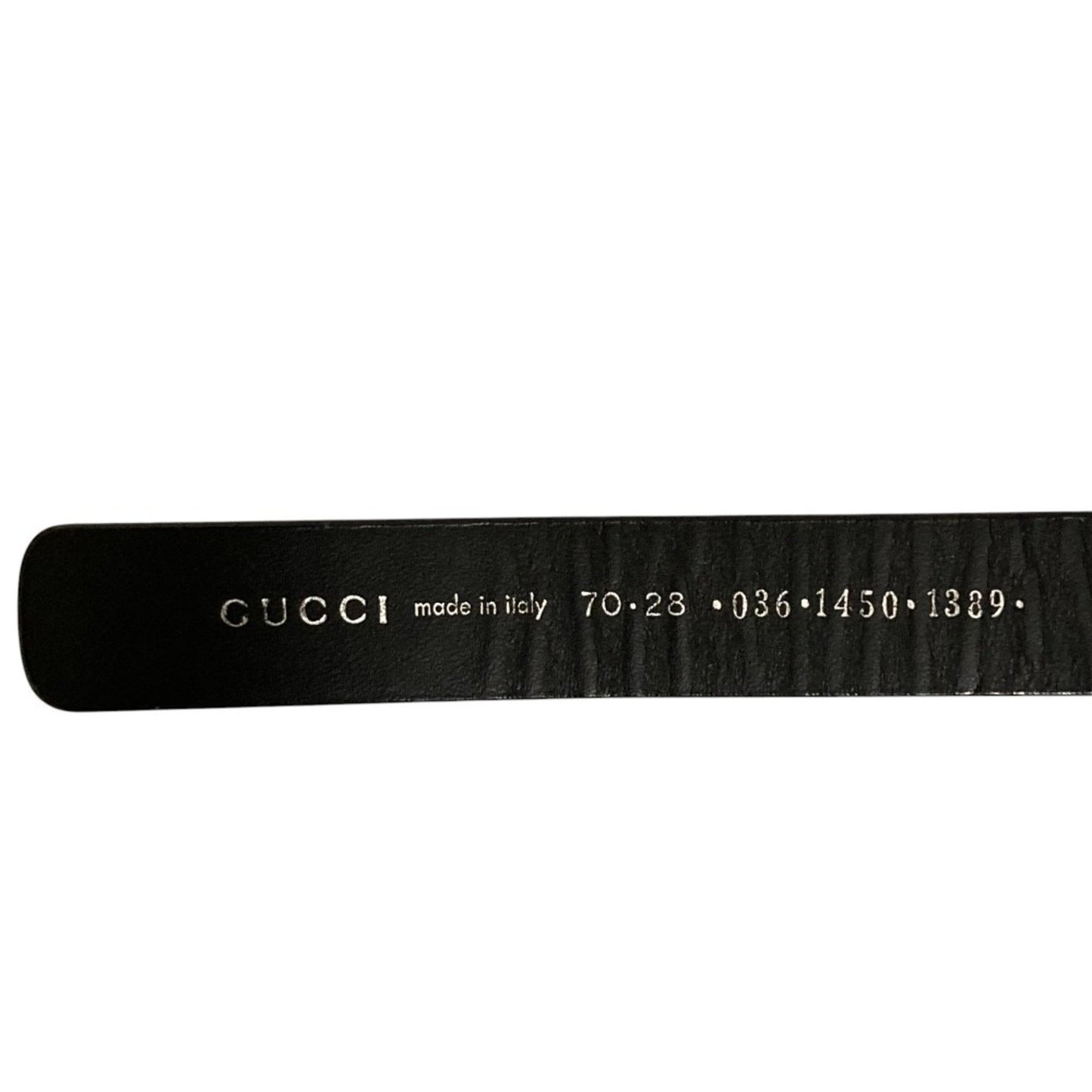 Gucci Silver Buckle Leather Belt