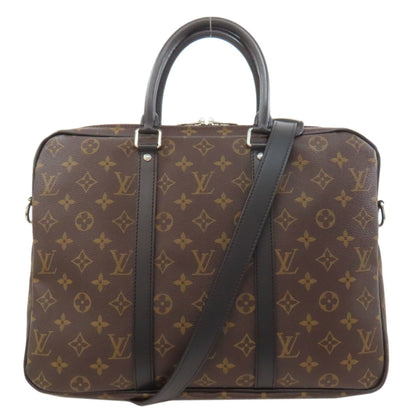 Louis Vuitton M52005 Porte-Document Voyage Pm Business Bag Monogram Macassar