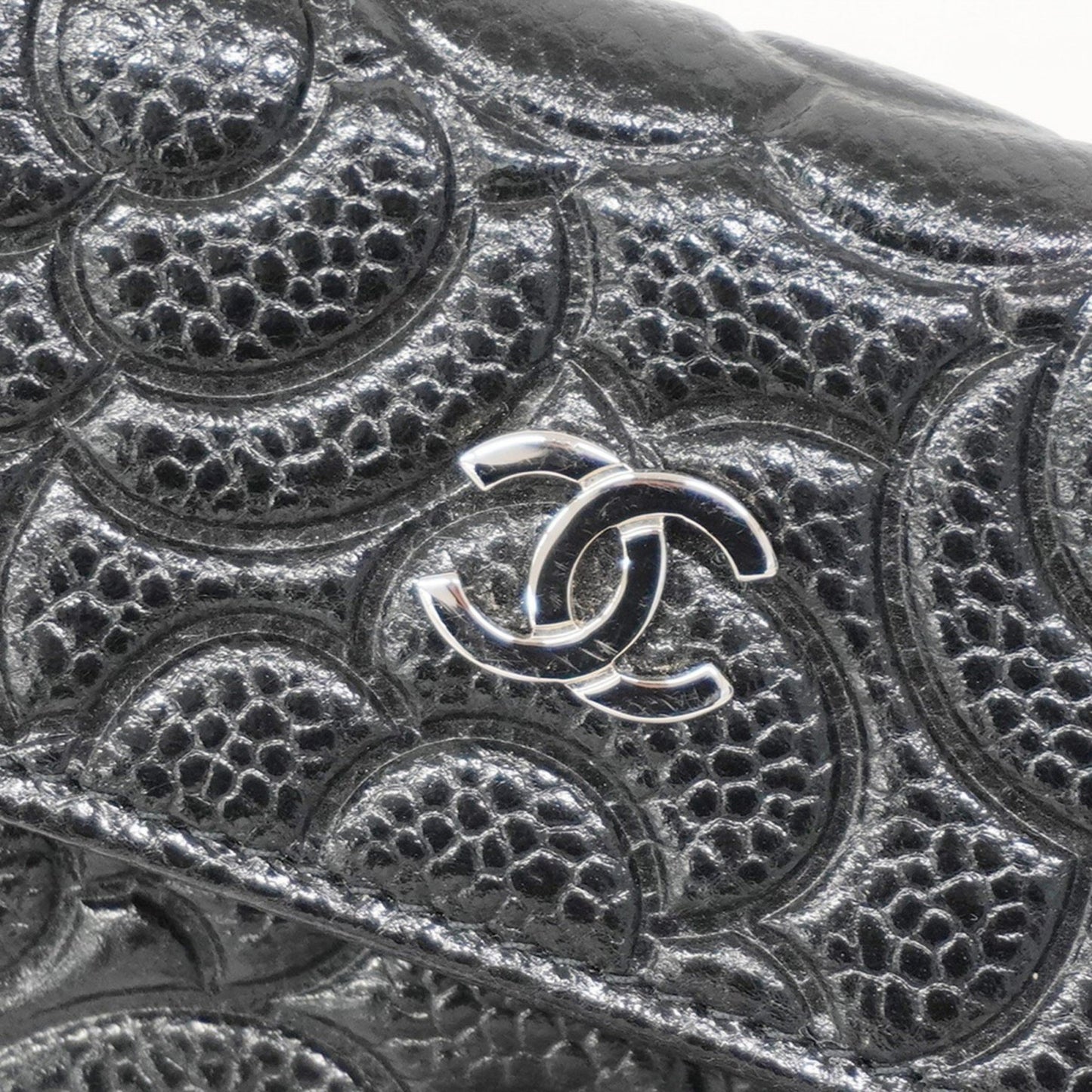 Chanel Camellia Caviar Leather Business Card Case