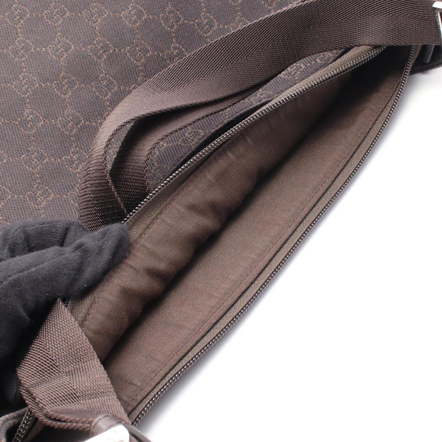 Gucci Gg Pattern Shoulder Bag Canvas Leather