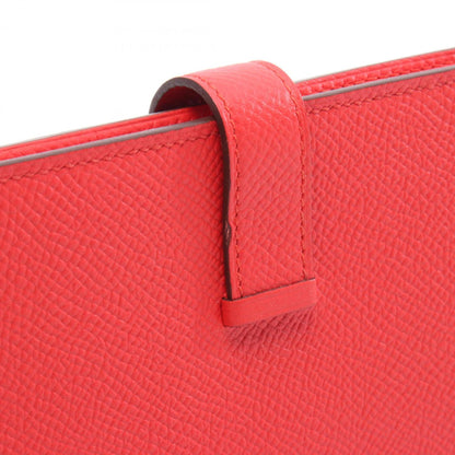 Hermes Herms Bearn Soufflet Bi-Fold Long Wallet In Calfskin Leather (Cowhide) With Epsom Leather