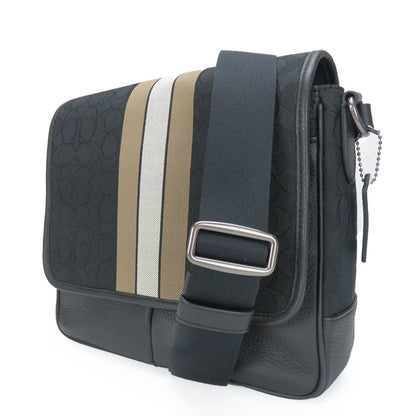 Coach Shoulder Bag C6583 Signature Canvas Leather Black Stripe