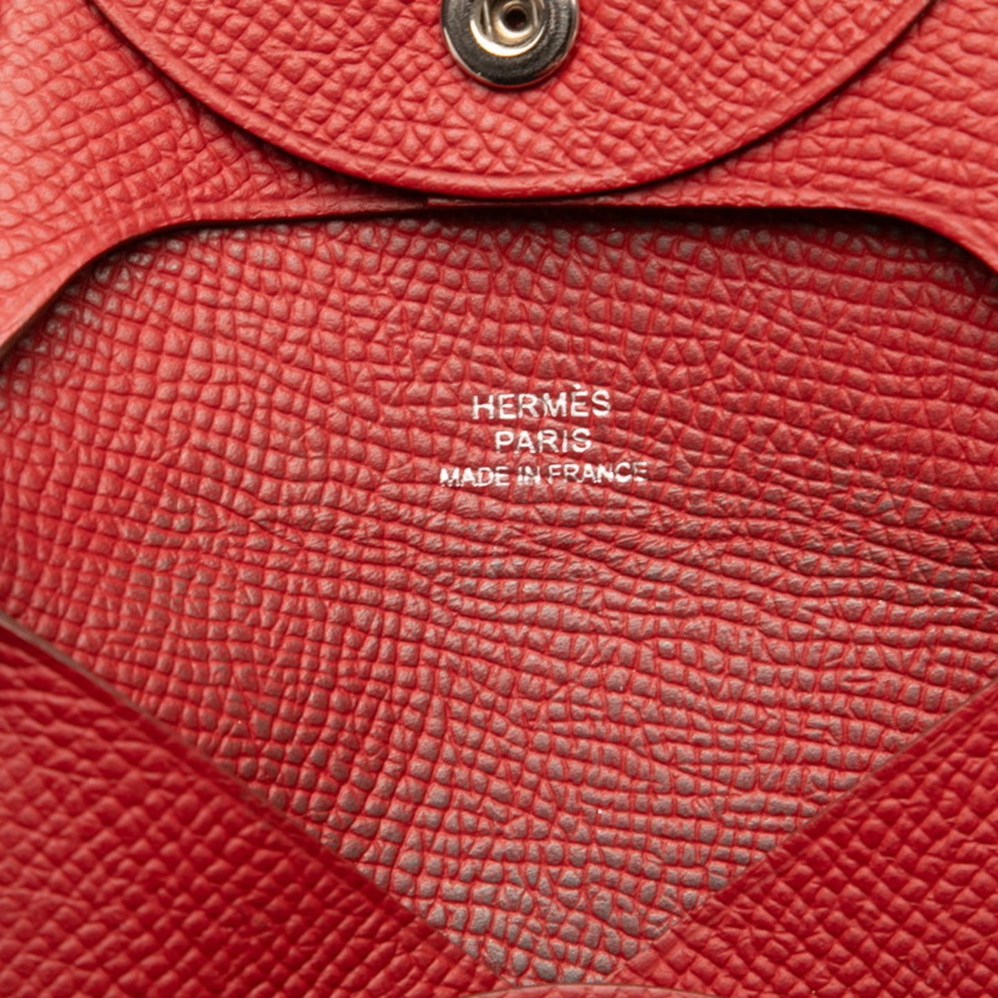 Herms Bastia Wallet/Coin Purse Rouge Kazak Epsom Leather
