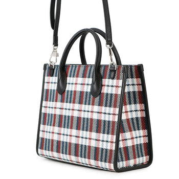 Gucci Embroidered Check Tote Bag