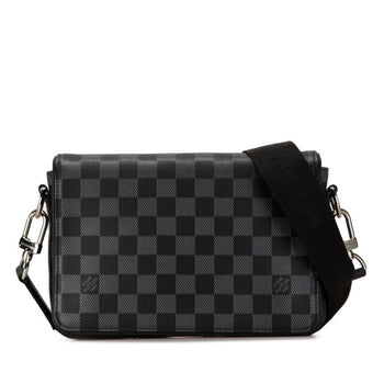 Louis Vuitton Damier Infini Studio Shoulder Bag N50007 Black Pvc Leather
