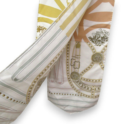 Hermes Grand Tolalala Maxi Twilly Silk Scarf/Muffler In Beige Multicolor