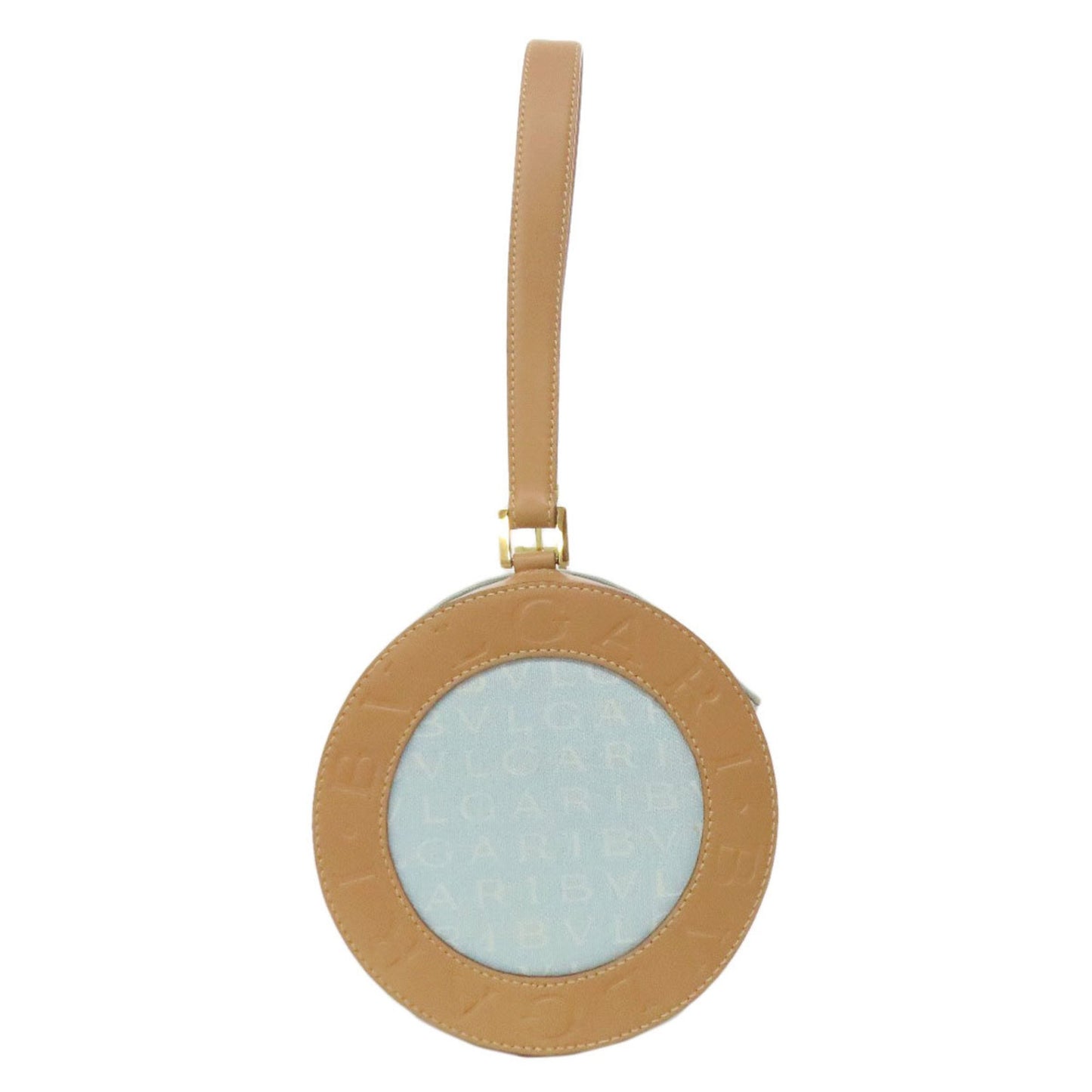 Bvlgari Drum Bag Logomania Handbag Canvas Leather