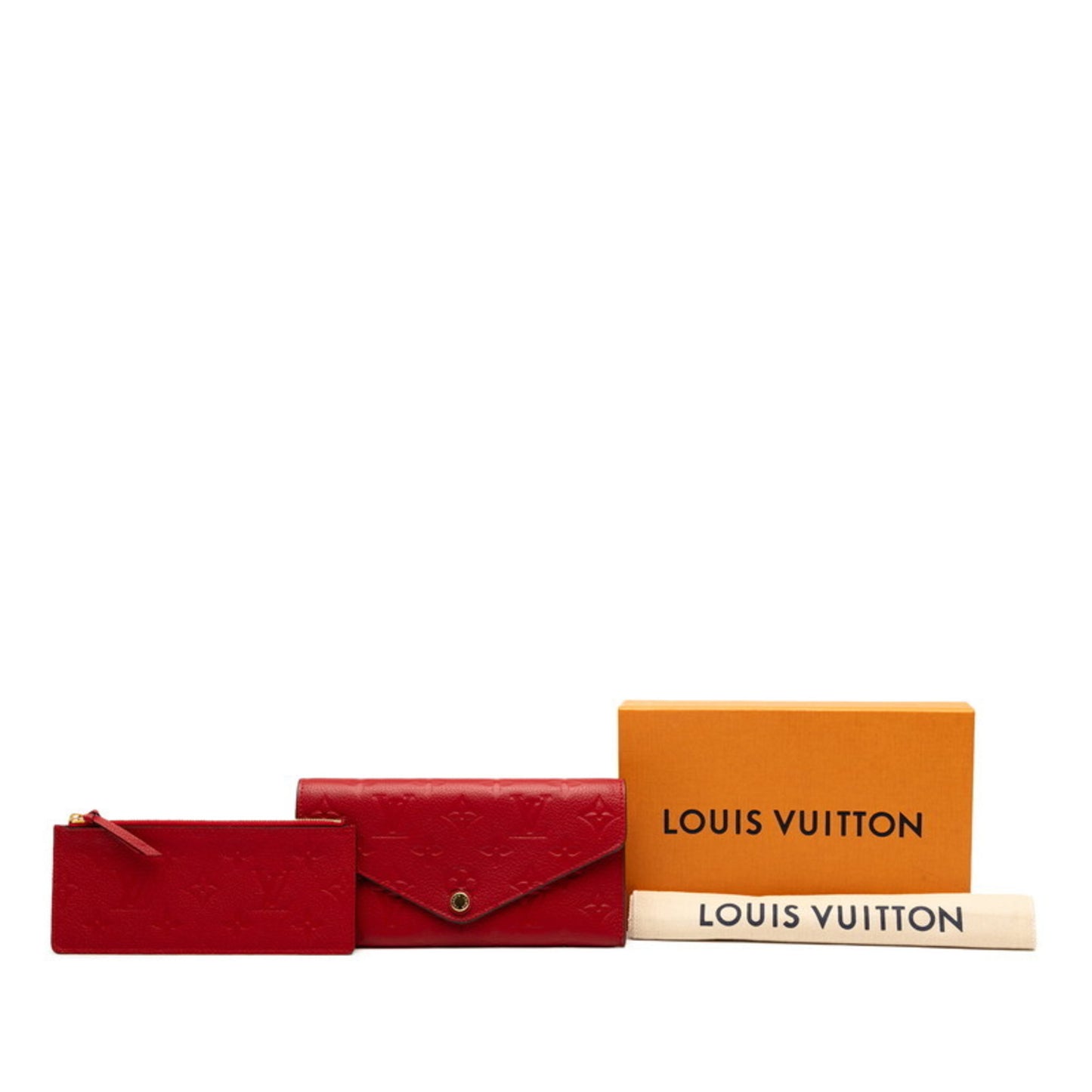 Louis Vuitton Monogram Empreinte Portefeuille Josephine Long Wallet M62453 Cerise Red Leather