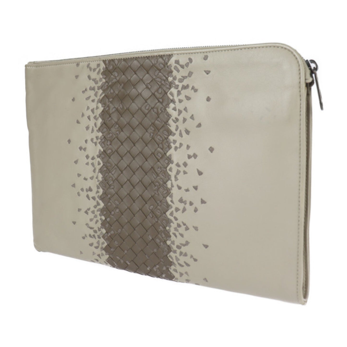 Bottega Veneta Bottega Veneta Intrecciato Second Bag 472578 Leather Taupe Clutch Pouch Document