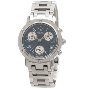 Herms Cl1.310 Clipper Chronograph Watch In Stainless Steel/Ss