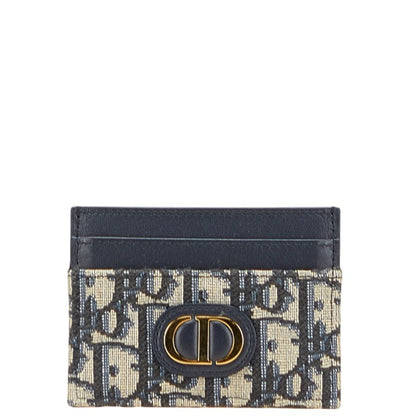Christian Dior Dior Oblique Jacquard 30 Montaigne Freesia Card Holder/Card Case In Navy/Beige