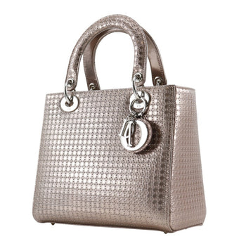 Christian Dior Lady Handbag Medium Cannage M0550Pskc Leather Pink Gold 2Way