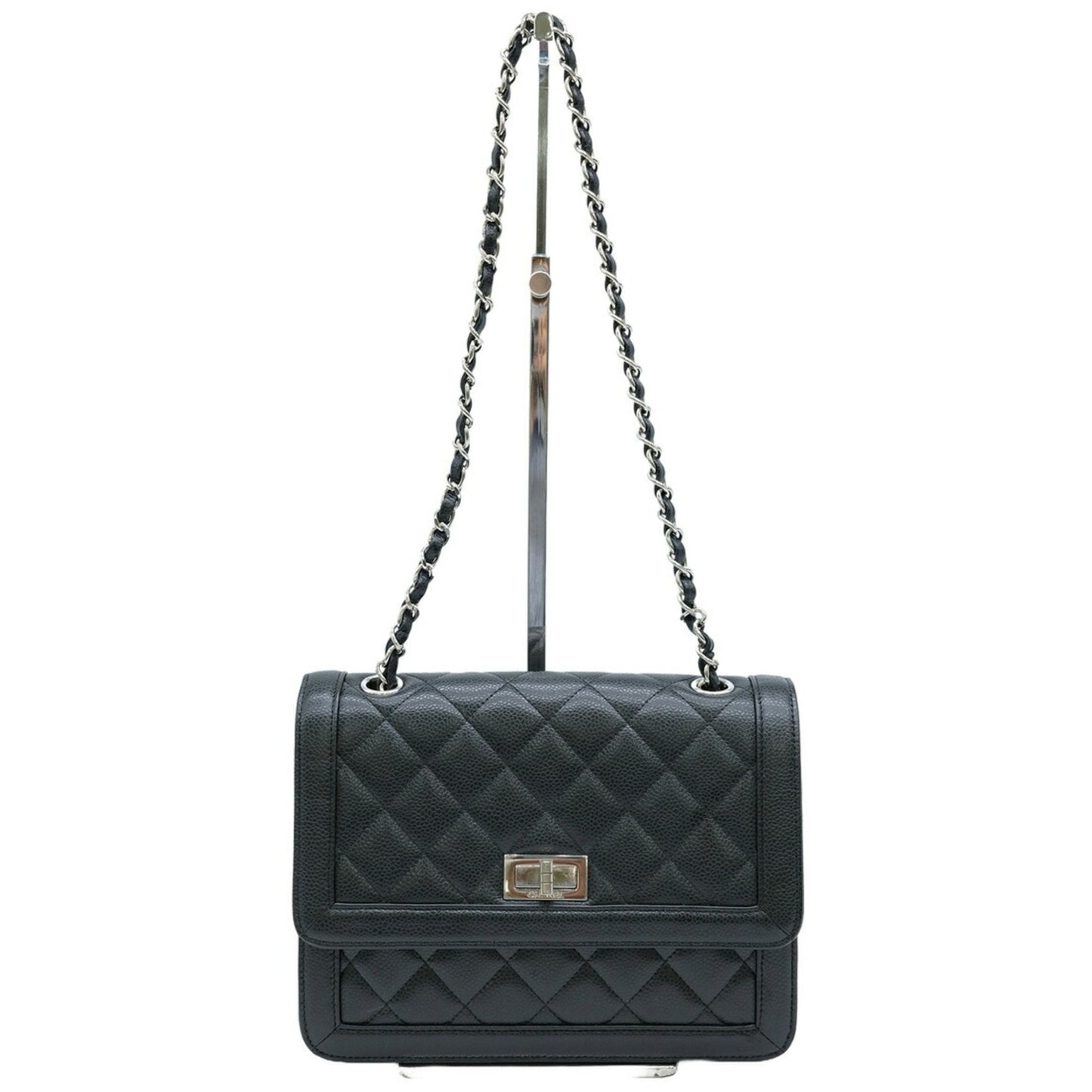 Chanel Caviar Skin 2.55 Shoulder Chain Black Seal Included 6935244