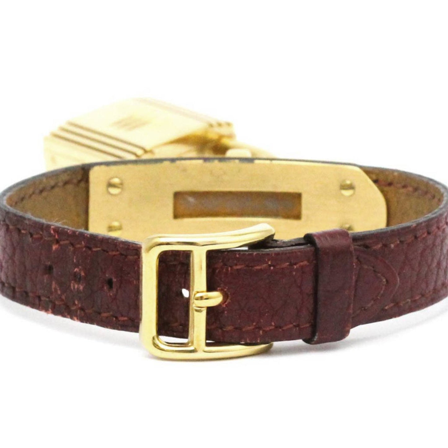 Hermes Kelly Watch Gold Plated Leather Quartz