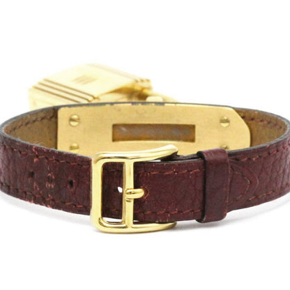 Hermes Kelly Watch Gold Plated Leather Quartz