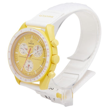 Omega X Swatch Moonswatch Mission To The Sun Watch So33J100 Quartz Yellow Dial Ceramic Nylon