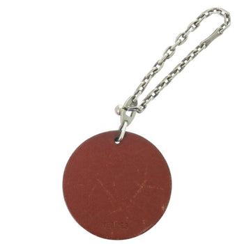 Hermes Animal Charm Dog Leather/925 Silver Brown Keychain 0161 Hermes