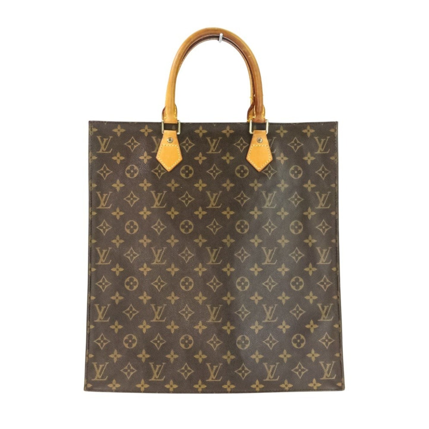 Louis Vuitton Monogram Sac Plat Handbag Tote Bag M51140 Brown